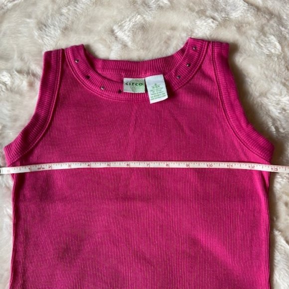 3/$25 Circo Sleeveless fuchsia tank top Girl's Size 6/6X - Picture 5 of 8